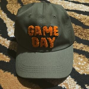 Olive Green 'Game Day' Cap with Orange Embroidery